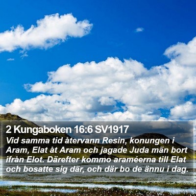 2 Kungaboken 16:6 SV1917 Bible Verse Image