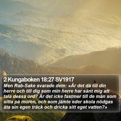 2 Kungaboken 18:27 SV1917 Bible Verse Image