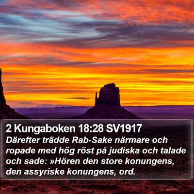 2 Kungaboken 18:28 SV1917 Bible Verse Image