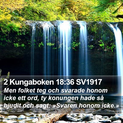 2 Kungaboken 18:36 SV1917 Bible Verse Image