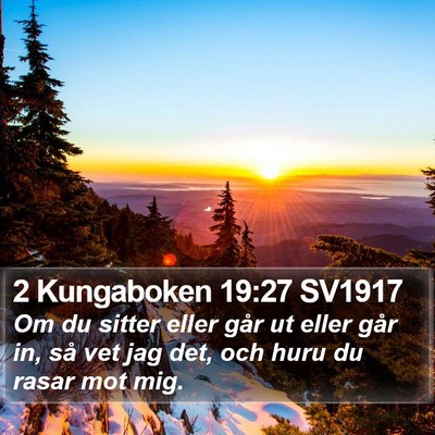 2 Kungaboken 19:27 SV1917 Bible Verse Image
