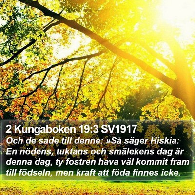 2 Kungaboken 19:3 SV1917 Bible Verse Image