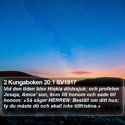 2 Kungaboken 20:1 SV1917 Bible Verse Image