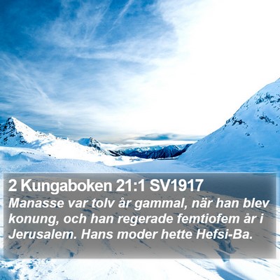 2 Kungaboken 21:1 SV1917 Bible Verse Image