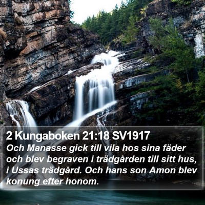 2 Kungaboken 21:18 SV1917 Bible Verse Image