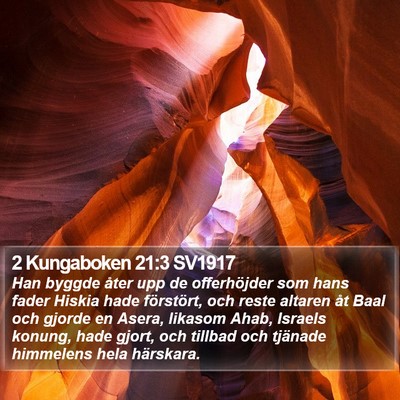 2 Kungaboken 21:3 SV1917 Bible Verse Image