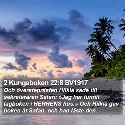 2 Kungaboken 22:8 SV1917 Bible Verse Image