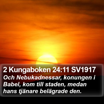 2 Kungaboken 24:11 SV1917 Bible Verse Image
