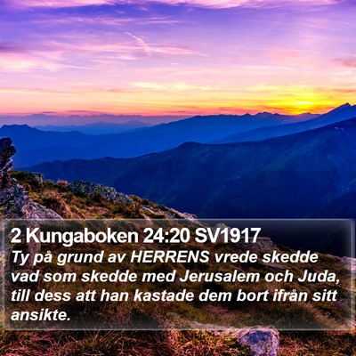 2 Kungaboken 24:20 SV1917 Bible Verse Image