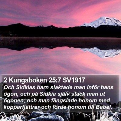 2 Kungaboken 25:7 SV1917 Bible Verse Image
