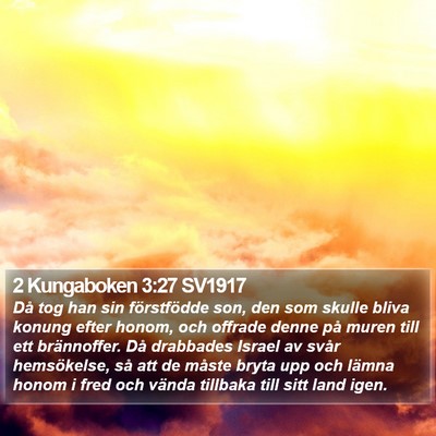 2 Kungaboken 3:27 SV1917 Bible Verse Image