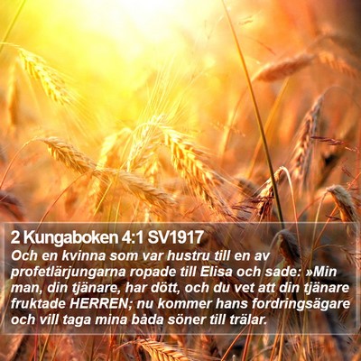 2 Kungaboken 4:1 SV1917 Bible Verse Image