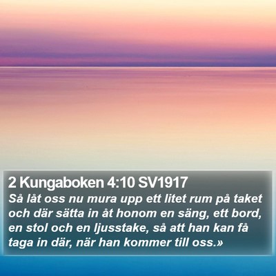 2 Kungaboken 4:10 SV1917 Bible Verse Image