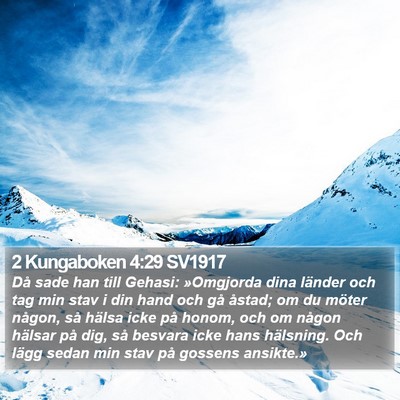 2 Kungaboken 4:29 SV1917 Bible Verse Image