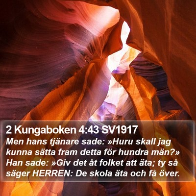 2 Kungaboken 4:43 SV1917 Bible Verse Image