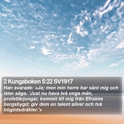 2 Kungaboken 5:22 SV1917 Bible Verse Image