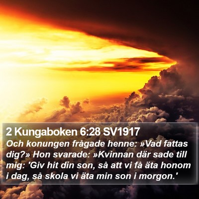 2 Kungaboken 6:28 SV1917 Bible Verse Image