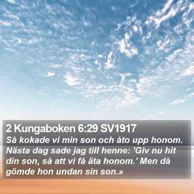 2 Kungaboken 6:29 SV1917 Bible Verse Image