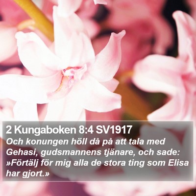 2 Kungaboken 8:4 SV1917 Bible Verse Image