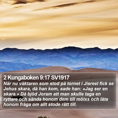 2 Kungaboken 9:17 SV1917 Bible Verse Image