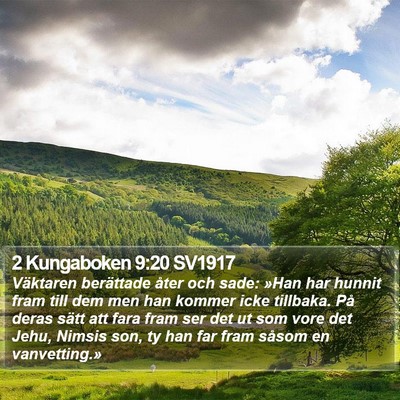 2 Kungaboken 9:20 SV1917 Bible Verse Image