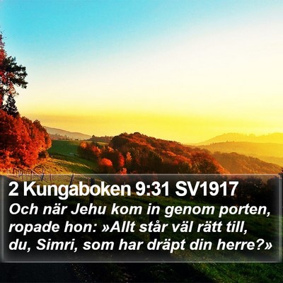 2 Kungaboken 9:31 SV1917 Bible Verse Image