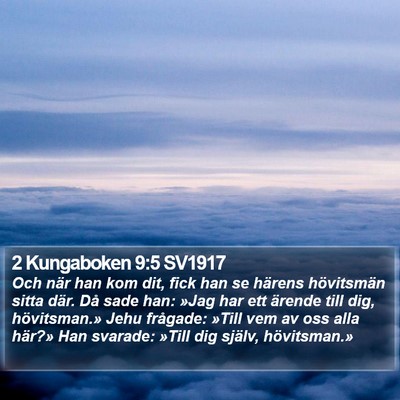 2 Kungaboken 9:5 SV1917 Bible Verse Image