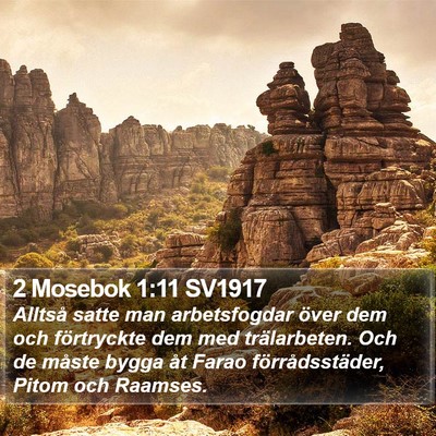 2 Mosebok 1:11 SV1917 Bible Verse Image