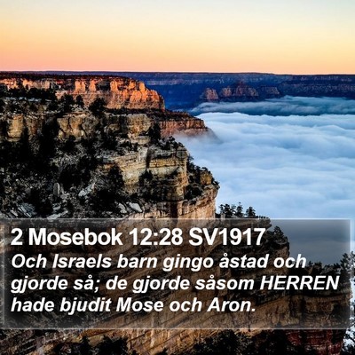 2 Mosebok 12:28 SV1917 Bible Verse Image