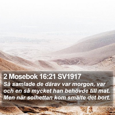 2 Mosebok 16:21 SV1917 Bible Verse Image