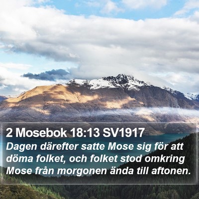 2 Mosebok 18:13 SV1917 Bible Verse Image