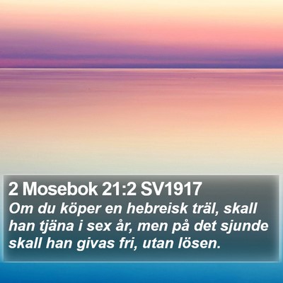 2 Mosebok 21:2 SV1917 Bible Verse Image
