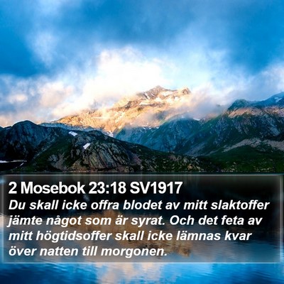 2 Mosebok 23:18 SV1917 Bible Verse Image