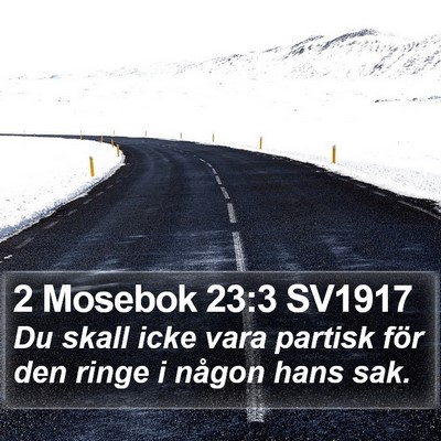 2 Mosebok 23:3 SV1917 Bible Verse Image