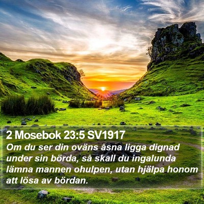 2 Mosebok 23:5 SV1917 Bible Verse Image