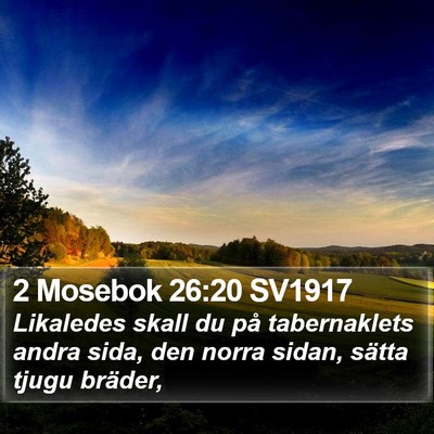 2 Mosebok 26:20 SV1917 Bible Verse Image
