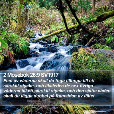 2 Mosebok 26:9 SV1917 Bible Verse Image