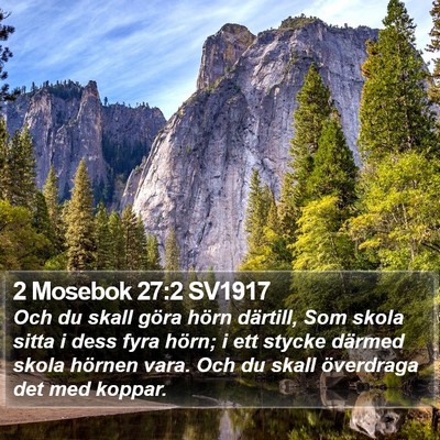 2 Mosebok 27:2 SV1917 Bible Verse Image