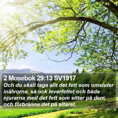 2 Mosebok 29:13 SV1917 Bible Verse Image