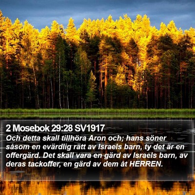 2 Mosebok 29:28 SV1917 Bible Verse Image