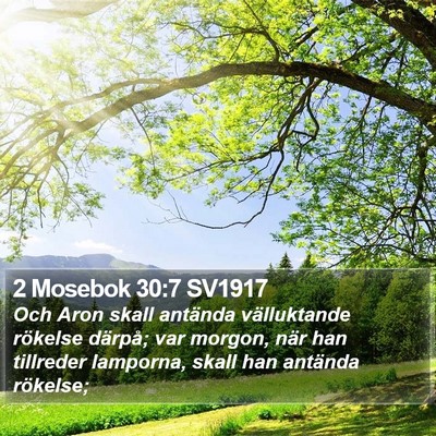 2 Mosebok 30:7 SV1917 Bible Verse Image