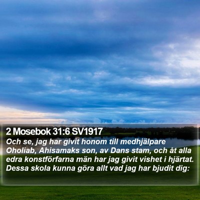 2 Mosebok 31:6 SV1917 Bible Verse Image