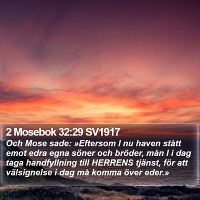 2 Mosebok 32:29 SV1917 Bible Verse Image