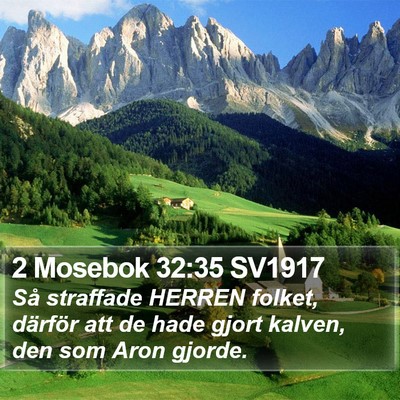 2 Mosebok 32:35 SV1917 Bible Verse Image