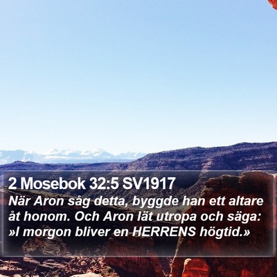 2 Mosebok 32:5 SV1917 Bible Verse Image