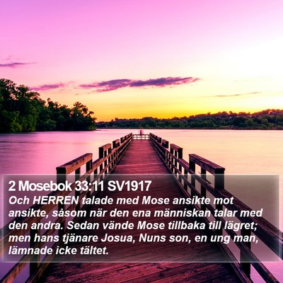 2 Mosebok 33:11 SV1917 Bible Verse Image