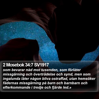 2 Mosebok 34:7 SV1917 Bible Verse Image