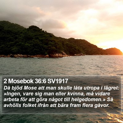 2 Mosebok 36:6 SV1917 Bible Verse Image