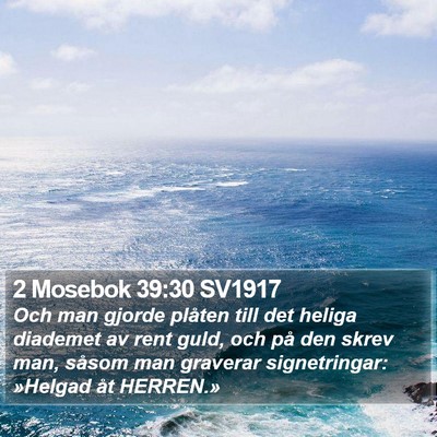 2 Mosebok 39:30 SV1917 Bible Verse Image