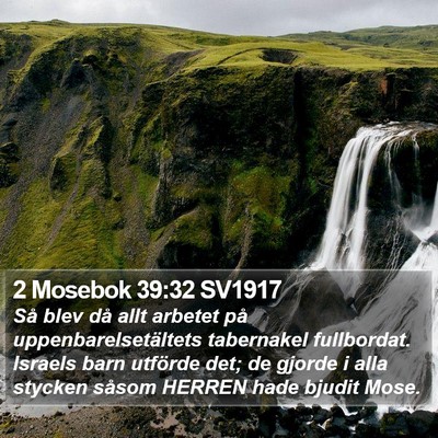 2 Mosebok 39:32 SV1917 Bible Verse Image